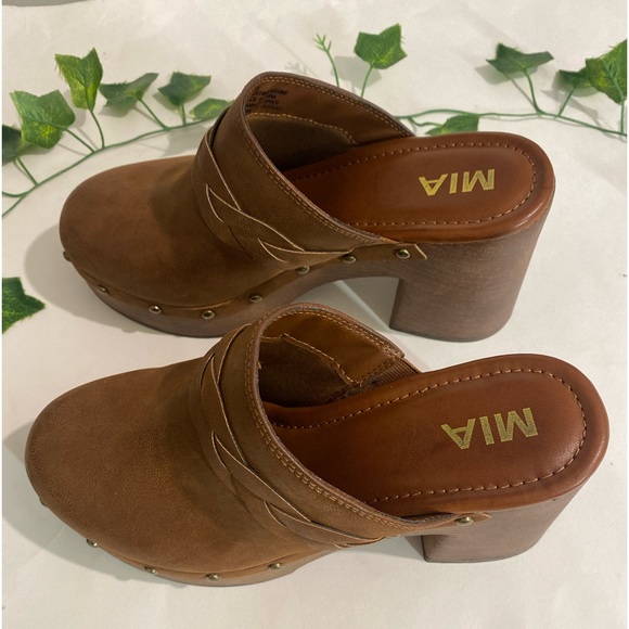 Mia clogs Shoes brown Size 7.5 - Picture 4 of 13